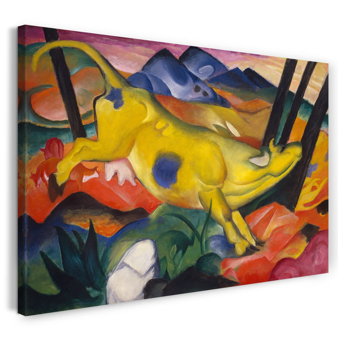 Printed Paintings Leinwand (80x60cm): Franz Marc - Gelbe Kuh (1911) 80x60 cm, 80x60 cm