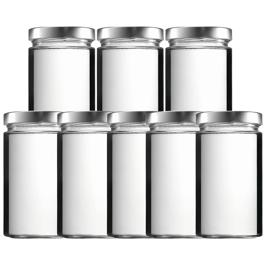 mikken 8 x Einmachglas 700 ml Vorratsglas mit Schraubverschluss PVC frei inkl. Trichter