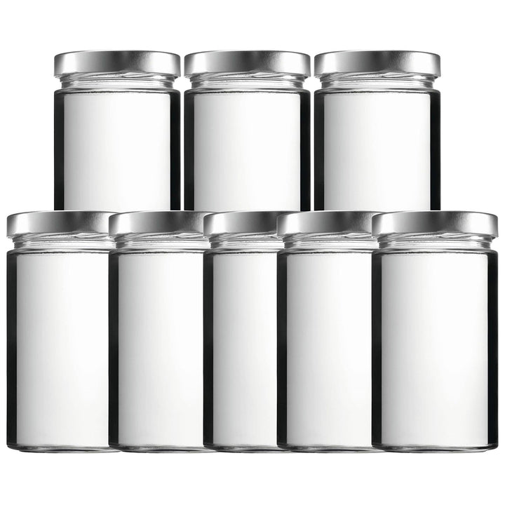 mikken 8 x Einmachglas 700 ml Vorratsglas mit Schraubverschluss PVC frei inkl. Trichter