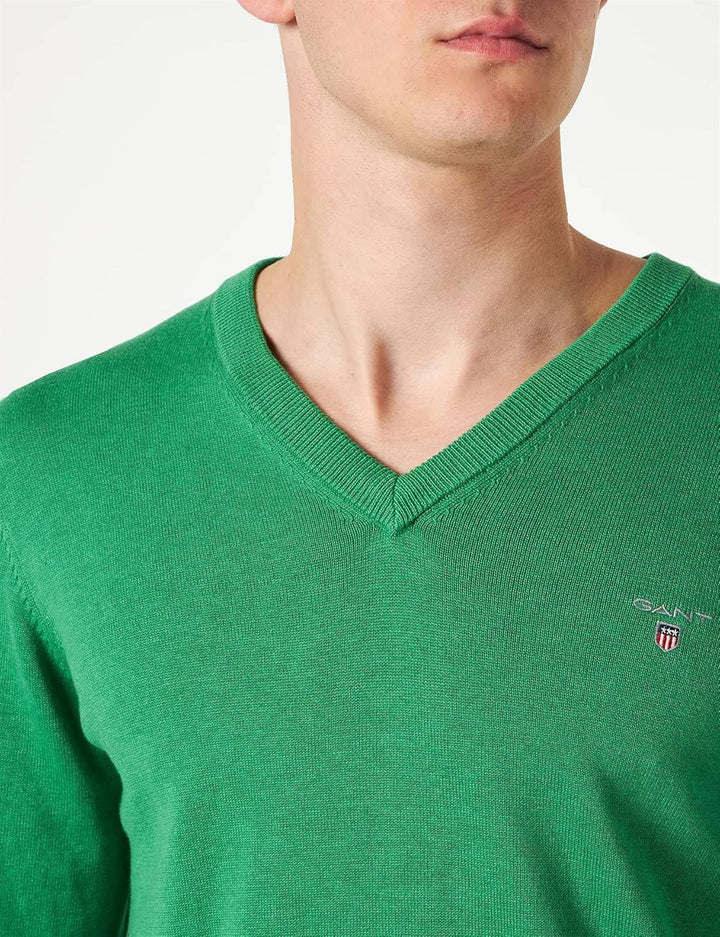 GANT Pullover mit V-Ausschnitt aus Einer Baumwoll-Wollmischung Herren XXL Dk Hunter Green Mel, XXL D