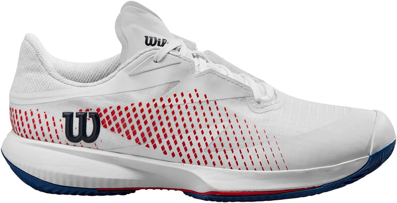 Wilson Damen KAOS Swift 1.5 Clay Tennis Shoe 41 1/3 EU White Deja Vu Blue Wilson Red, 41 1/3 EU Whit