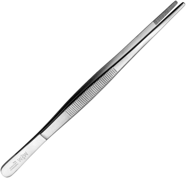 May - Set - 10 x Universal-Pinzette 20cm - Haushaltspinzette - gerade - runde Spitze - innen gerieft