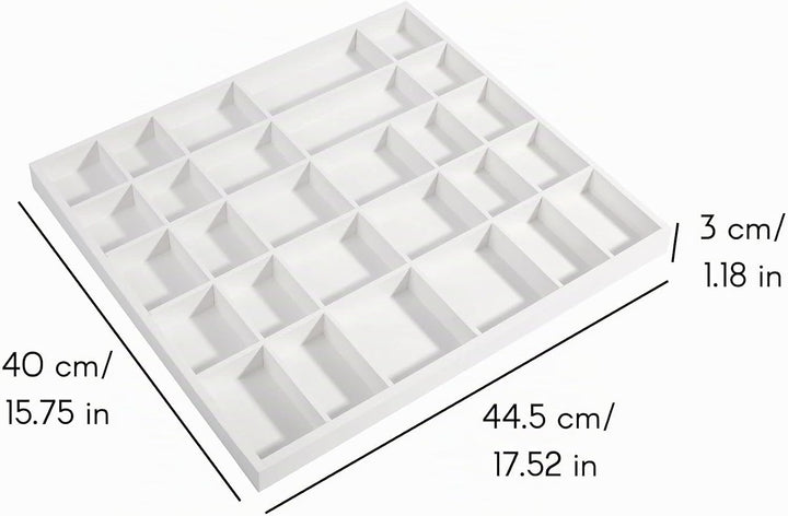 Creative Deco Weisse Setzkasten Holz Sammelbox Holztablett 28 Fächer | 44,5 x 40 x 3 cm | Bemalen Ho