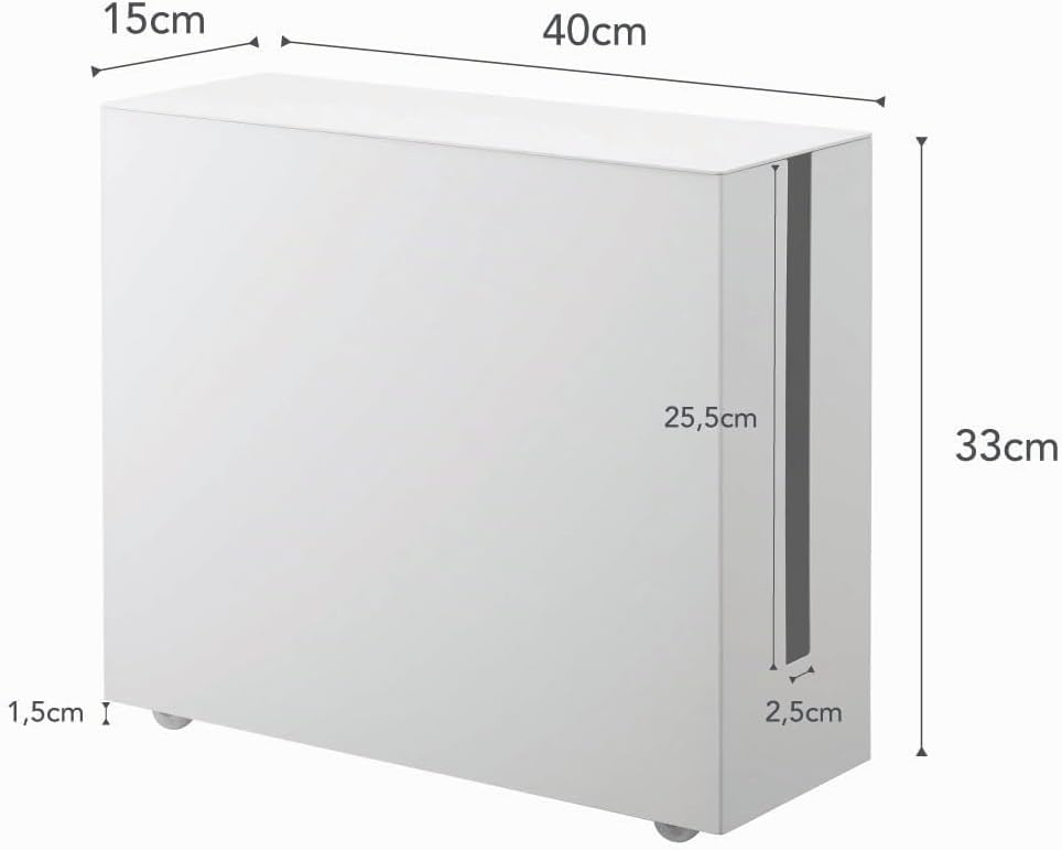 YAMAZAKI Tower Kabelabdeckungen, Metall, Weiss, One Size