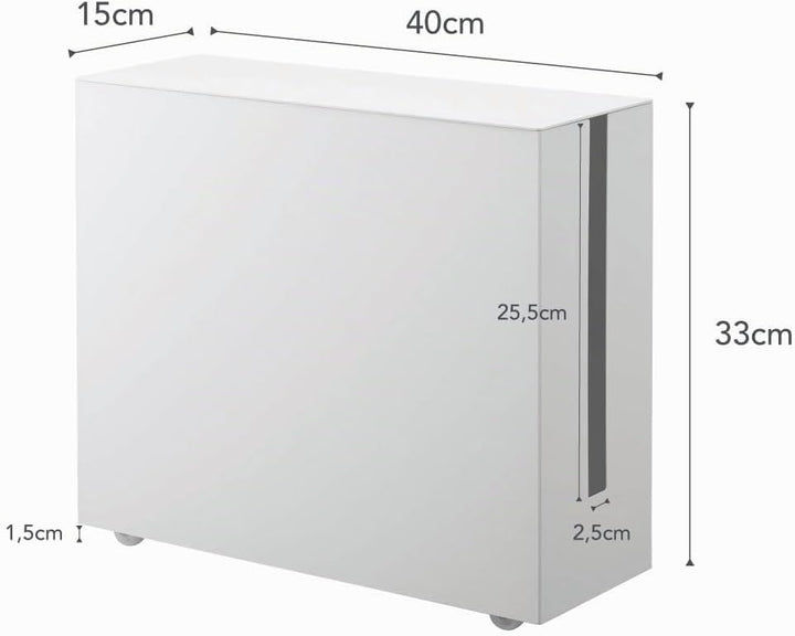 YAMAZAKI Tower Kabelabdeckungen, Metall, Weiss, One Size
