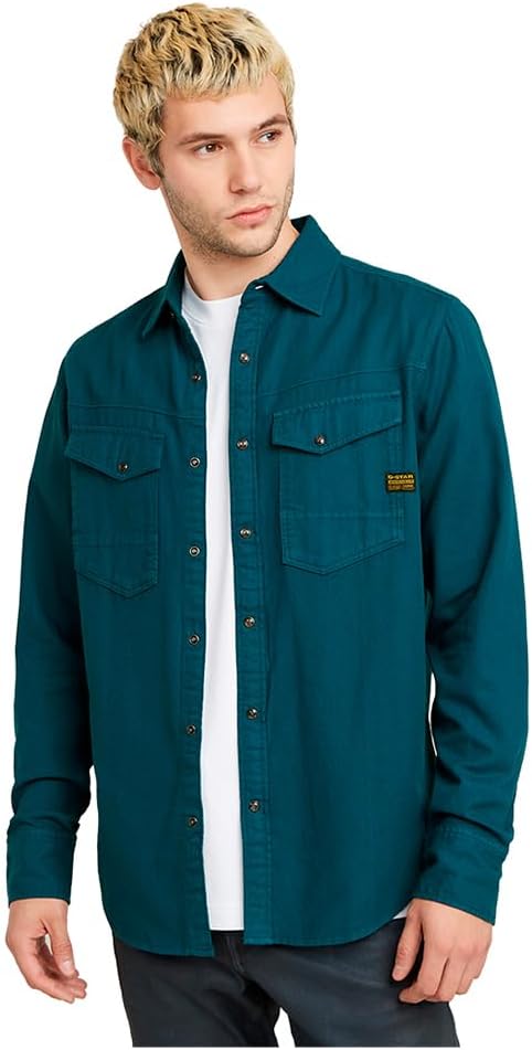 G-Star RAW Herren Dakota Slim Shirt S Blau (Nitro Gd D25223-d454-d150), S Blau (Nitro Gd D25223-d454