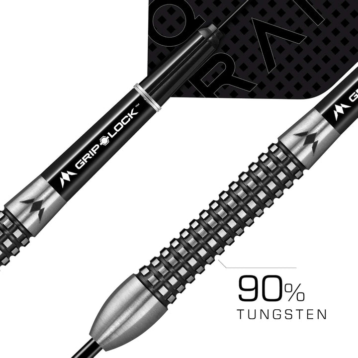 Mission Quadrant-Dartpfeile, Stahlspitze, schwarzes Titan, 25 g