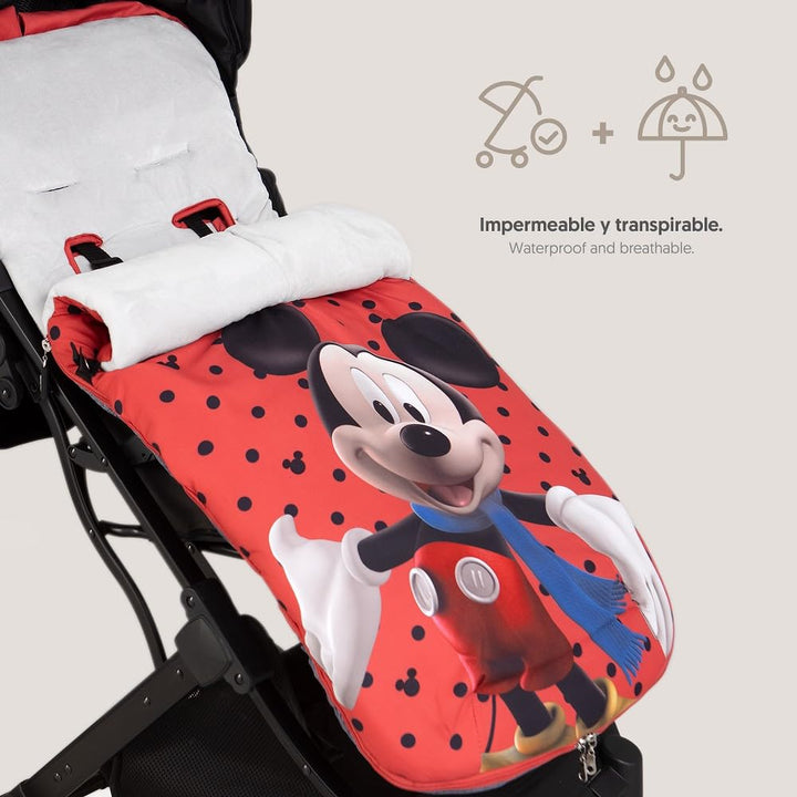 Interbaby WinterFusssack"Disney Mickey Topos" für Kinderwagen rot