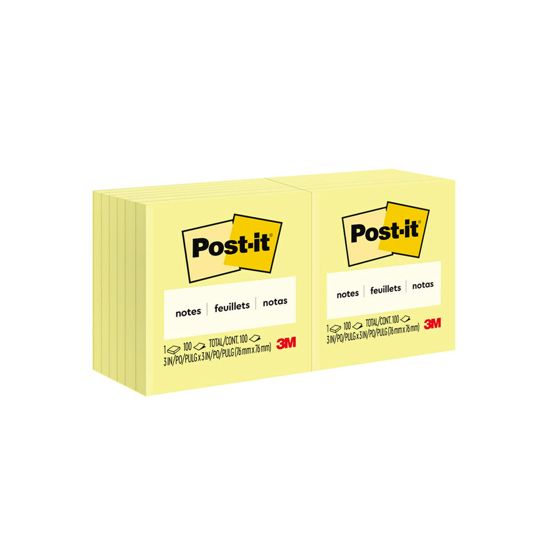 Original Notes, 3 x 3, Canary Yellow, 12 100-Sheet Pads/Pack 12 Pads 7,6 x 7,6 gelb, 12 Pads 7,6 x 7