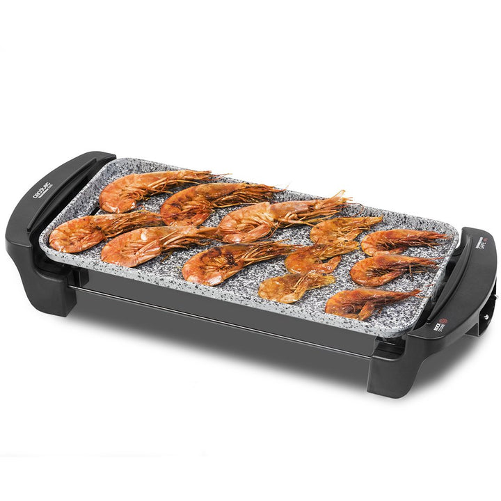 Cecotec Elektrische Grillplatte Rock&Water 2000.RockStone Steinverkleidung, Einstellbarer Thermostat