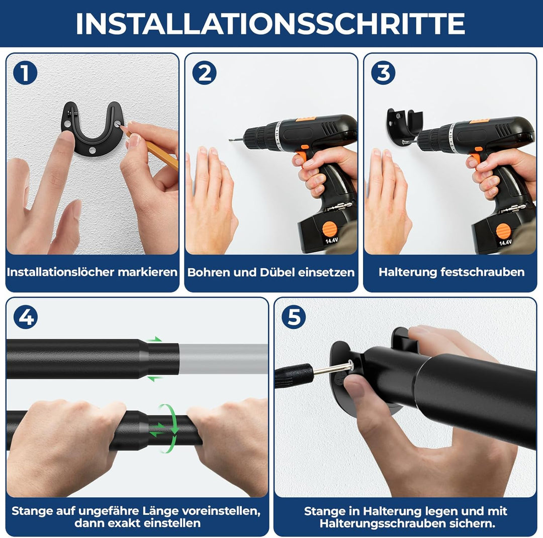 Mavivegue Kleiderstange Schrank, 42–106CM Kleiderstange Ausziehbar, Kleiderstange Wandmontage 32mm,