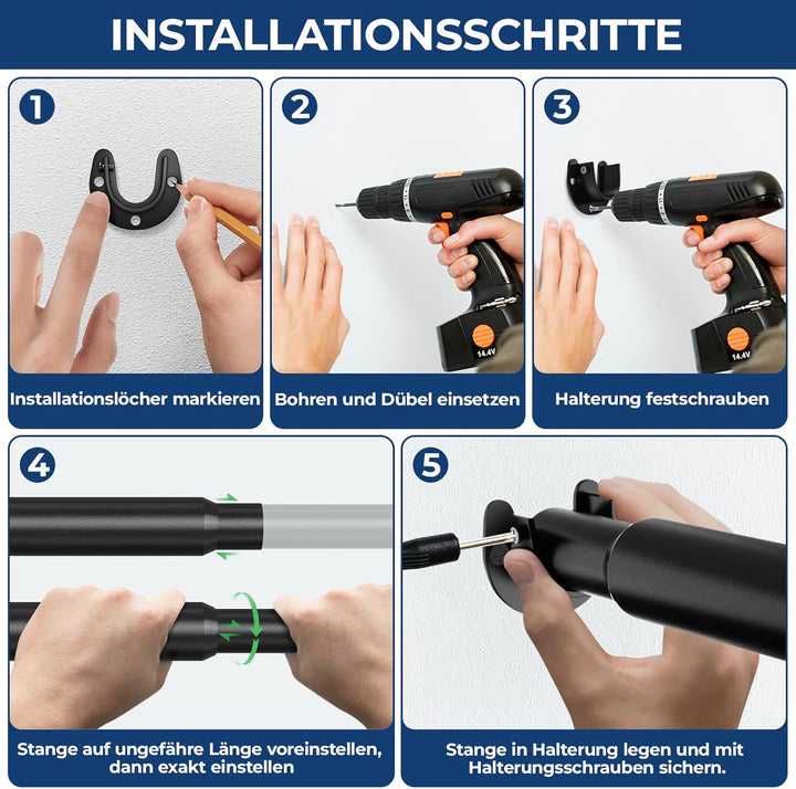 Mavivegue Kleiderstange Schrank, 42–106CM Kleiderstange Ausziehbar, Kleiderstange Wandmontage 32mm,