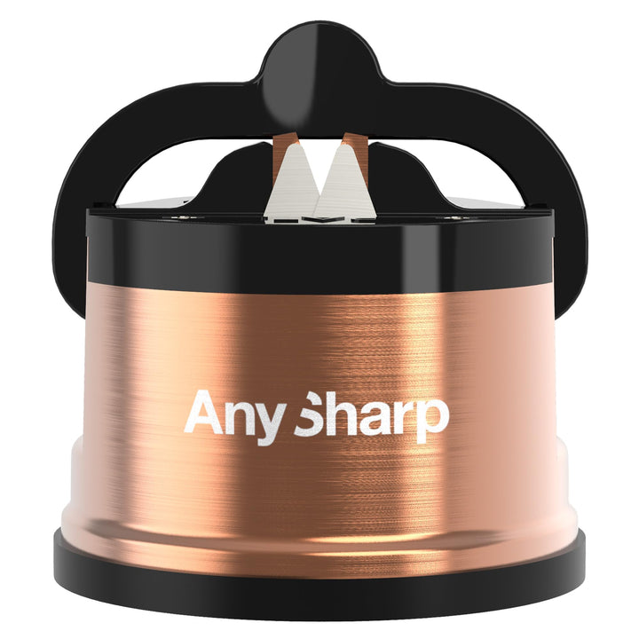 AnySharp Pro Metall Messerschärfer, Freihändige Sicherheit, PowerGrip Saugnapf, Schärft alle Küchenm