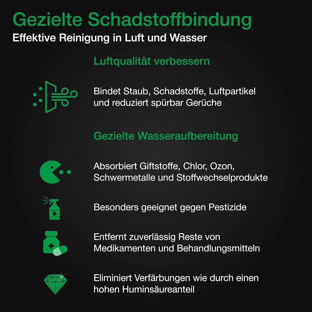 Wagner Green Aktivkohle Pellets 25kg Sack für Wasserfilterung, Luftreinigung, Kohlefilter, Aquarium,