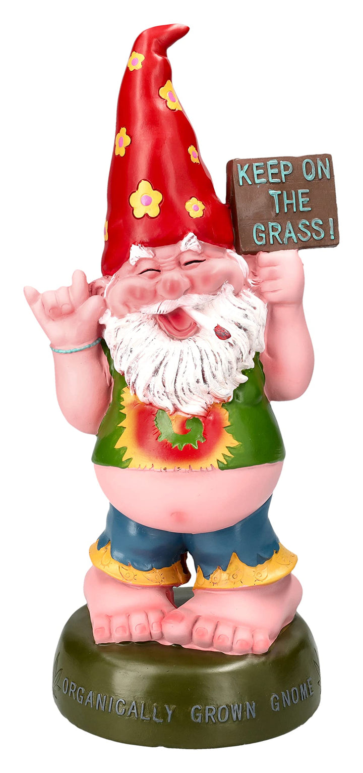 Pacific Giftware Gartenzwerg Figur - Hippie Gnom Kiffer 34 cm | Garten Zwerg Statue raucht Kiffer lu