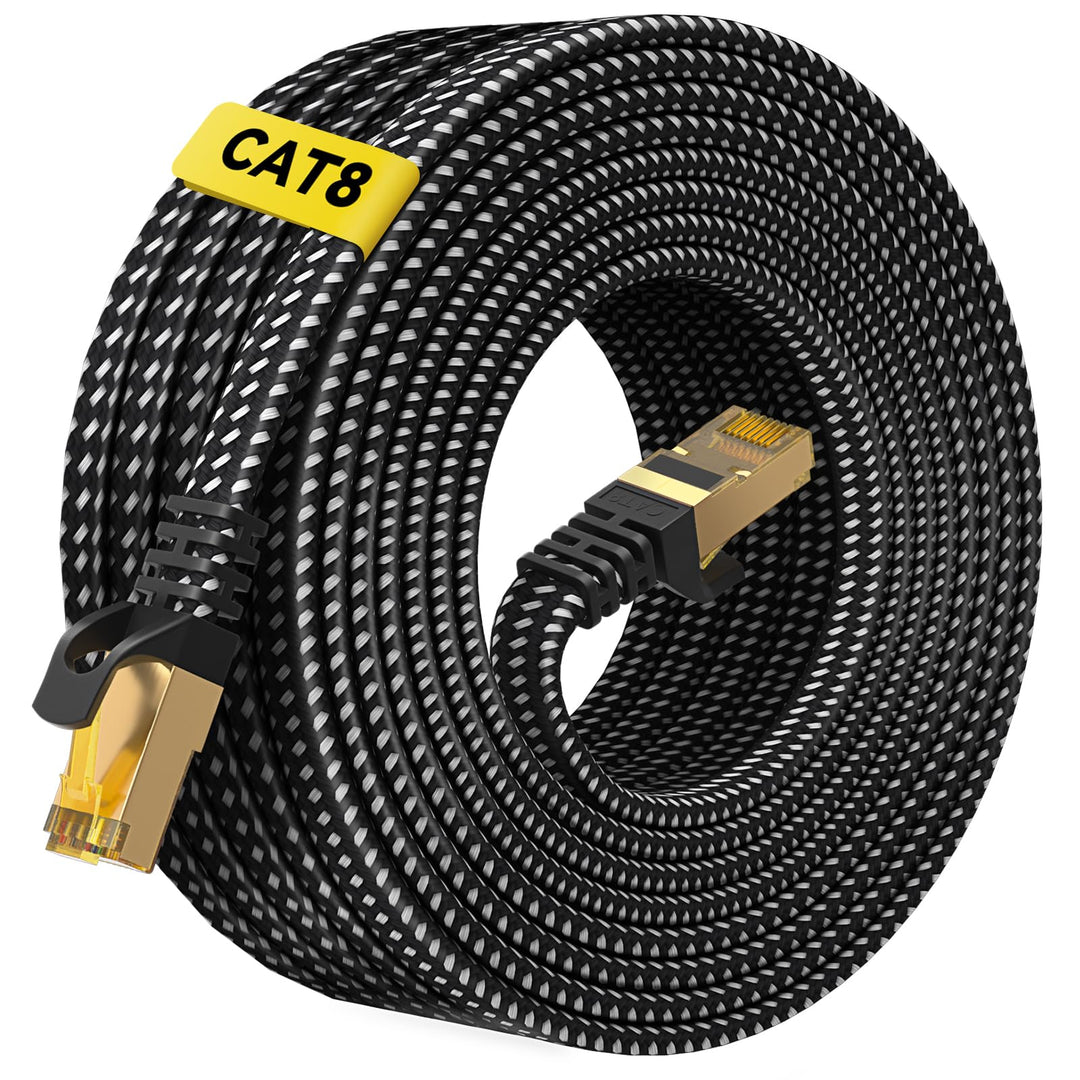 ARISKEEN Cat 8 Lan Kabel 10meter, Hochgeschwindigkeit (40Gbps 2000Mhz/s) Gigabit Netzwerkkabel Lan K