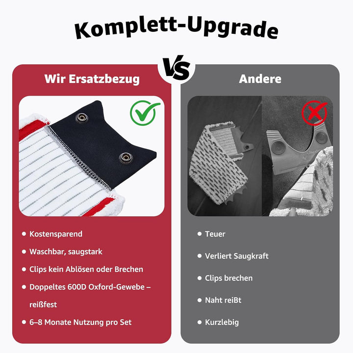 Ersatzbezug für Vileda Ultramax XL und Ultramax XL Turbo 2in1 Bodenwischer 3 Stück, 3 Stück