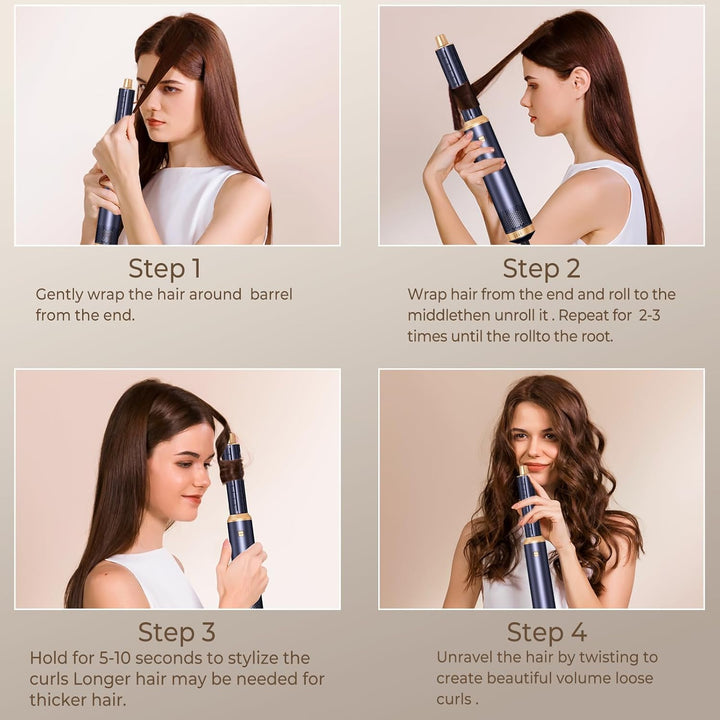 UKLISS Hairstyler 5 in 1 Airbrush Haarstyler | Pro Air Styler Set - 1000W Rundbürstenföhn, Air Curle