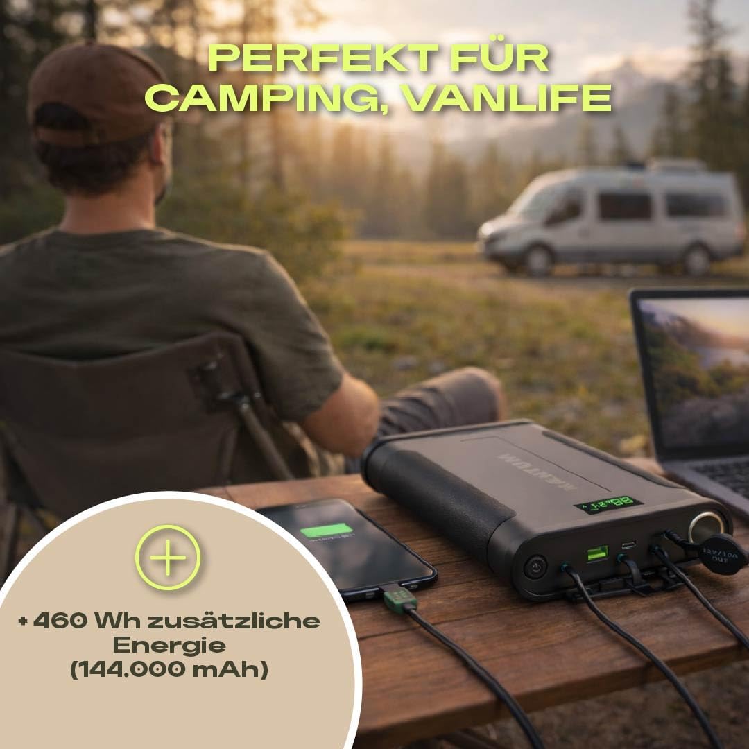 X-TRA Akku Power Bank 460 Wh I Kompakte Powerstation I LiFePO4 Akku I Magnetischer Zusatzakku für Kü