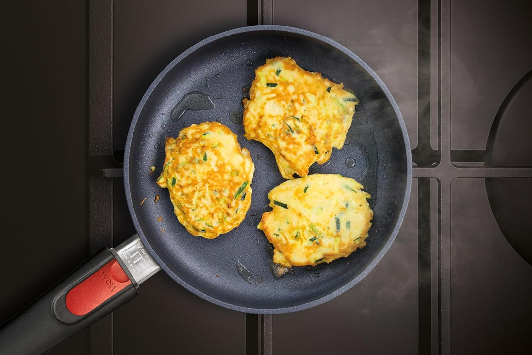 Woll Diamond Lite Flachpfanne, Ø 20 cm, 5 cm hoch, mit abnehmbarem Stiel - Geeignet für Ceran, Gas,