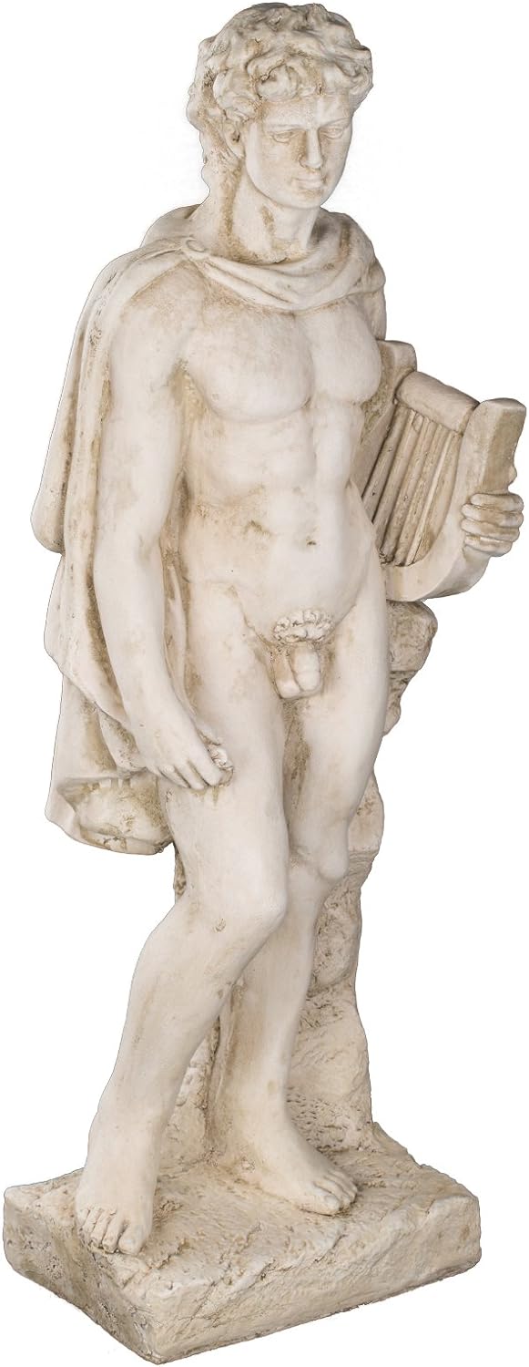 Wetterfeste Riesige schwere (11kg) Statue 85 cm hoch SYL-A 14013- Apollo , Gott mit Instrument, Krie