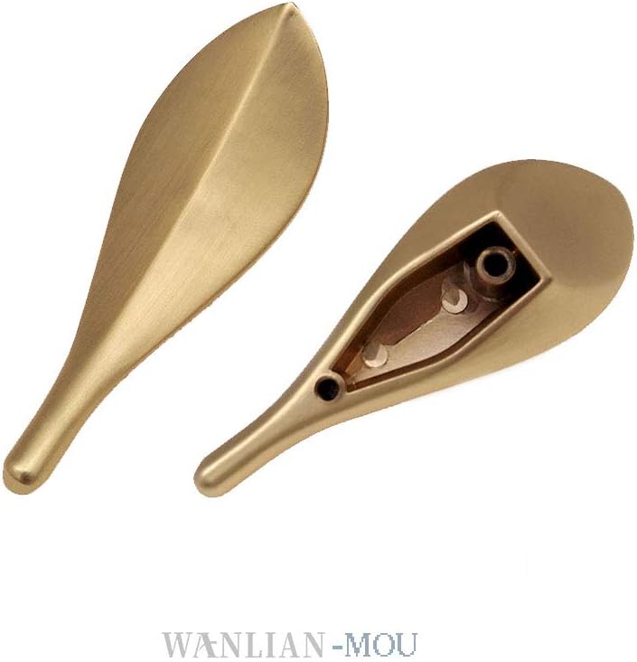 Mou 6 x goldene Blattknäufe, modischer Art-Deco-Stil, Blattform, Schranktürgriff, Zweiloch-Knäufe
