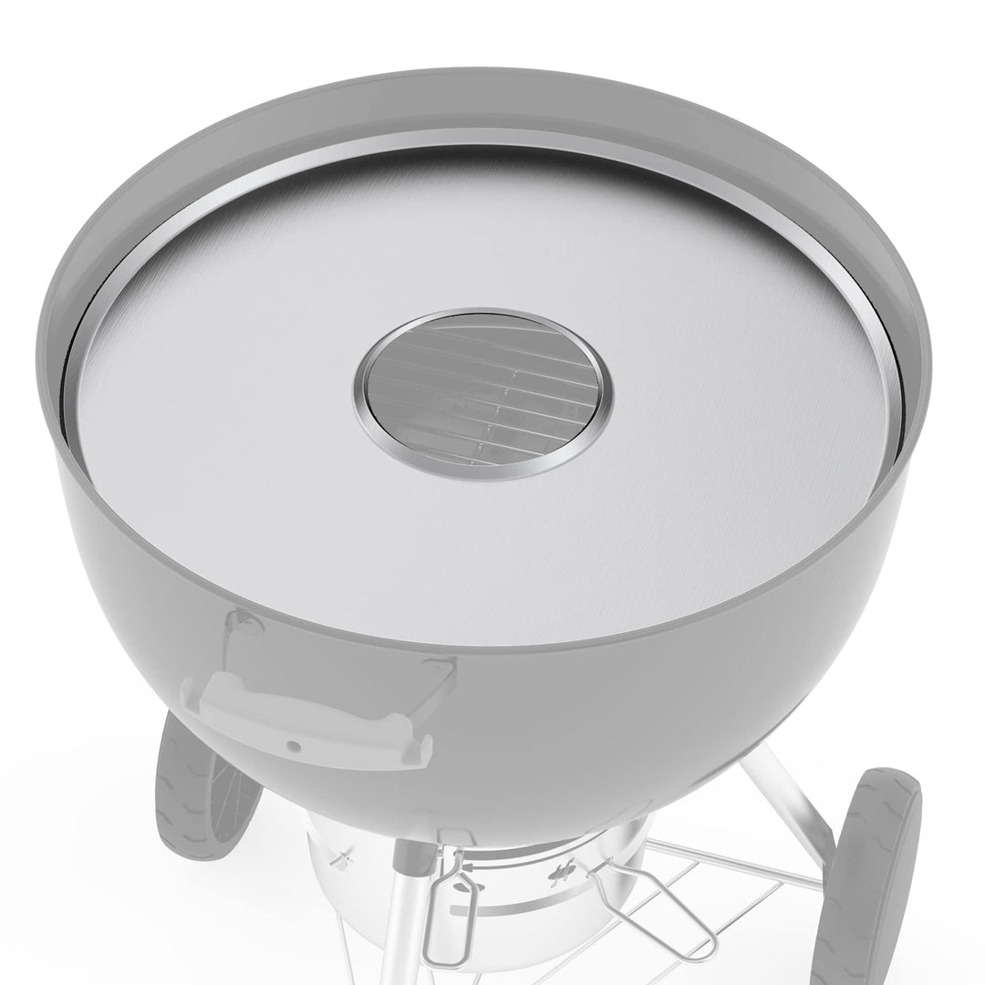 Onlyfire Feuerplatte, Grillplatte Edelstahl, Ø 54,6 cm Grillring, Feuerring mit Ölauffangrillen, BBQ