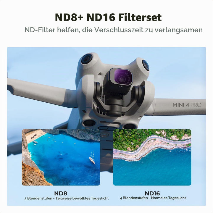 K&amp;F Concept Mini 4 Pro Filterset,4 Stück CPL,UV,ND8, ND16 Filter Kompatibel mit DJI Mini 4 Pro, mit