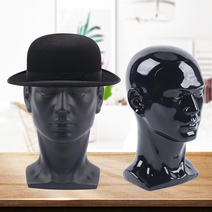 Männlicher Modellkopf Schaufensterpuppenkopf Mannequin Kopf mit Ohren aus PVC für Kopfhörer Hüte Per