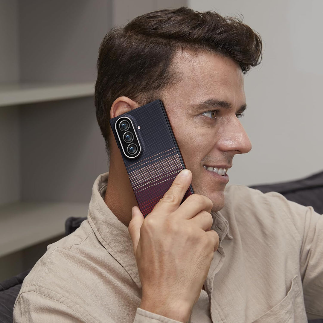 memumi Carbon Hülle für Galaxy Z Fold 7, mit Schutzfolie auf der Vorderseite, 0,5 mm Superdünne, Hül