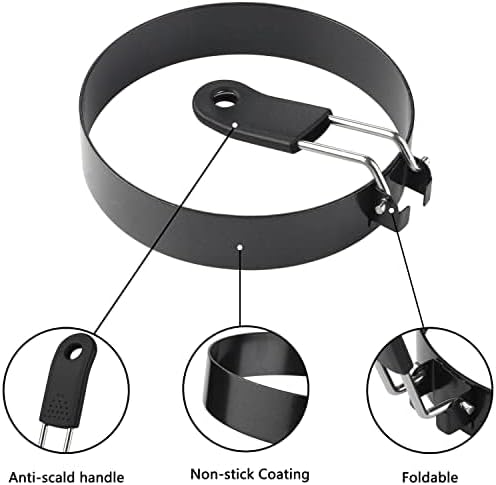 Eierringe, 4 Stück grosse 15,2 cm Pfannkuchenform und 4 Stück 8,9 cm Spiegelei-Form, Edelstahl, anti