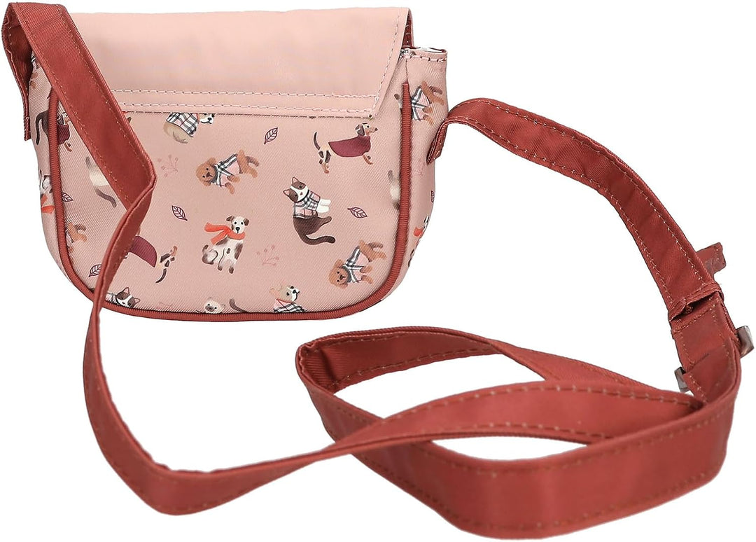 Depesche TOPModel Kleine Umhängetasche Fur Ever Friends, Rosa, mit Klettverschluss, 13x15x5 cm - Lin
