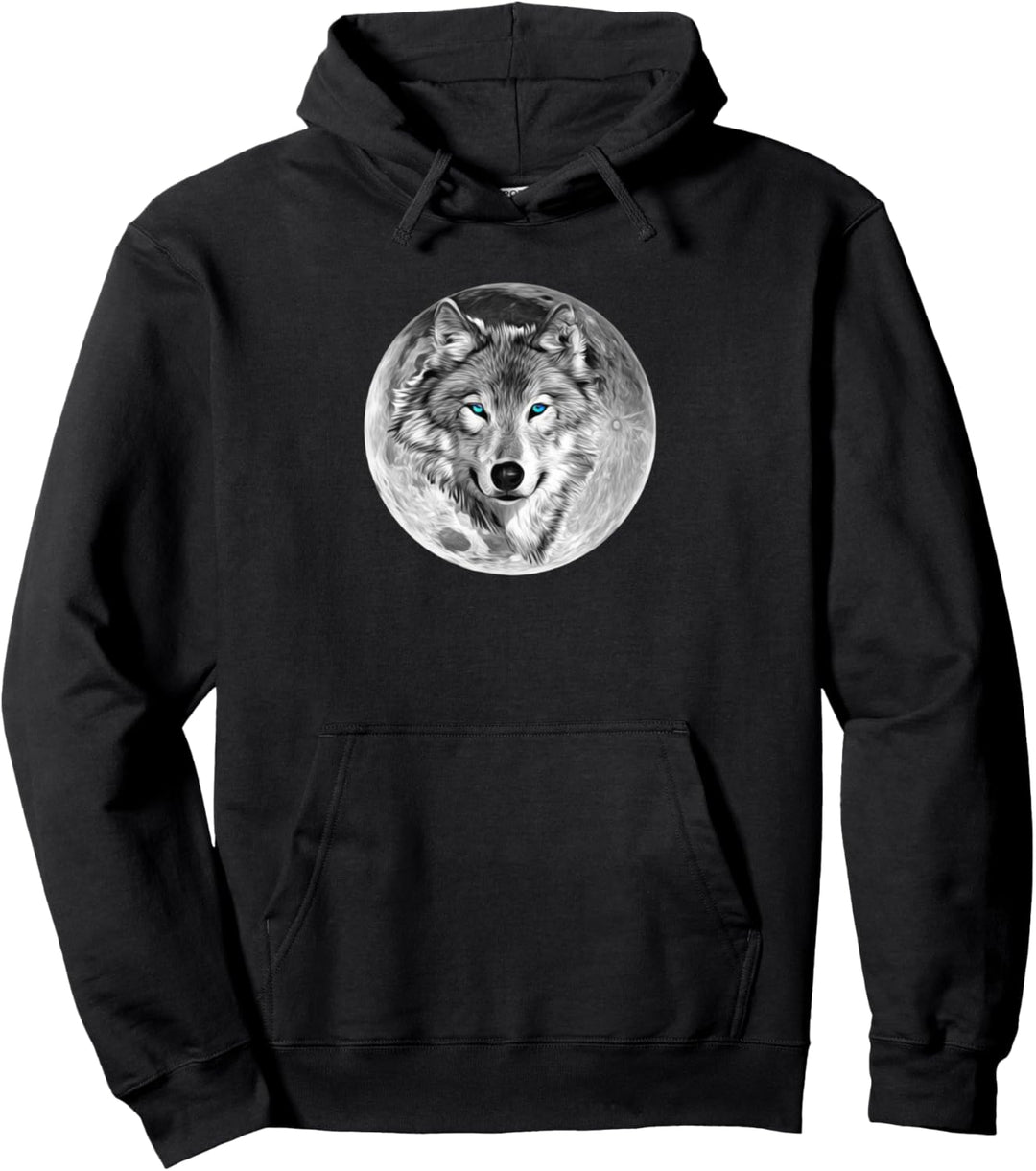 Wolf Motiv Mond Wölfe Pullover Hoodie