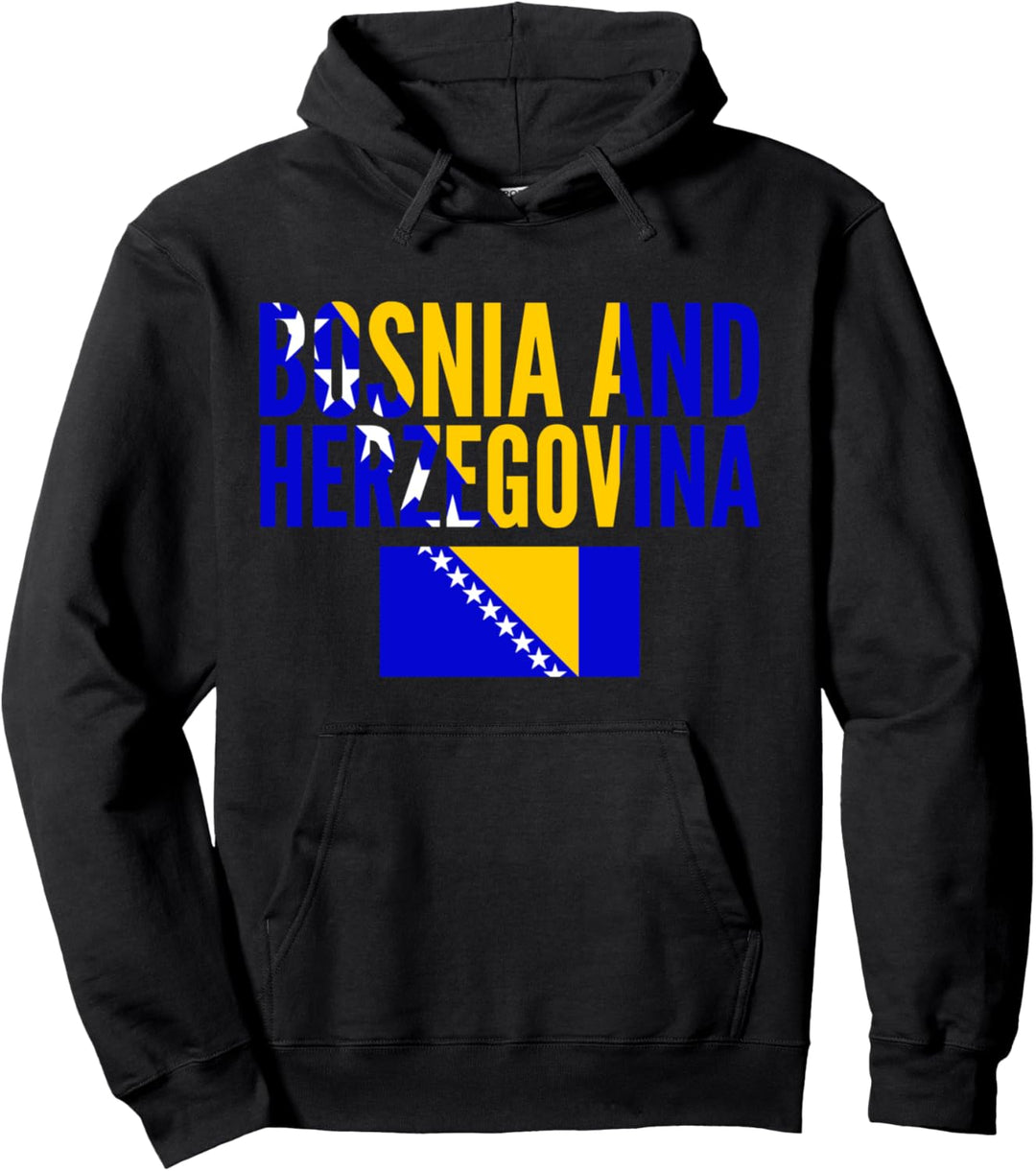 Bosnia and Herzegovina Country Flag - Bosnian Pullover Hoodie