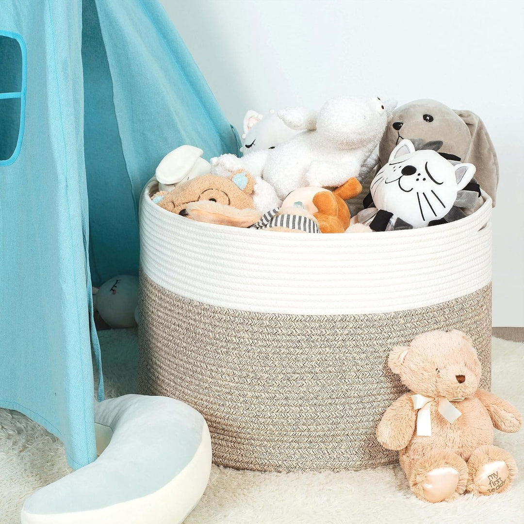 MINTWOOD Design Handtuchkorb, dekorativer gewebter Baumwollseilkorb, Baby- und Hundespielzeug-Aufbew