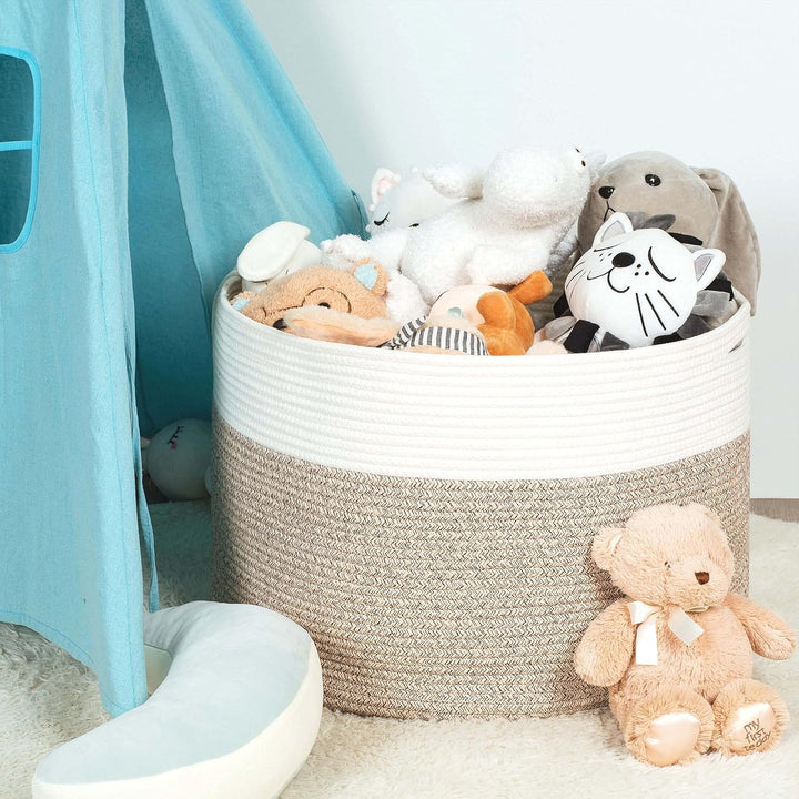 MINTWOOD Design Handtuchkorb, dekorativer gewebter Baumwollseilkorb, Baby- und Hundespielzeug-Aufbew