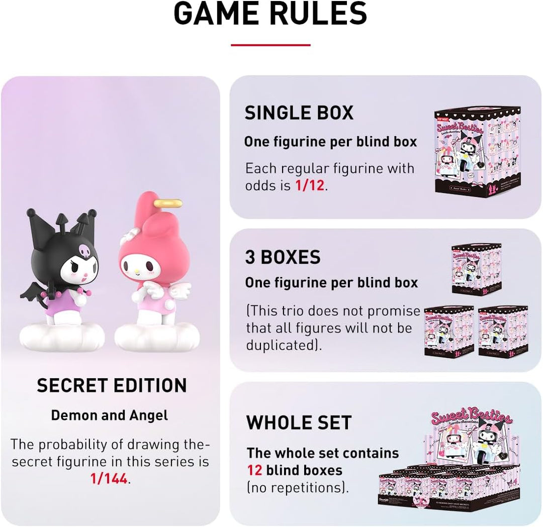 POP MART Sanrio Charaktere Blind Box Lovely Melody Kuromi Actionfiguren Sammlung Geschenk für Festiv