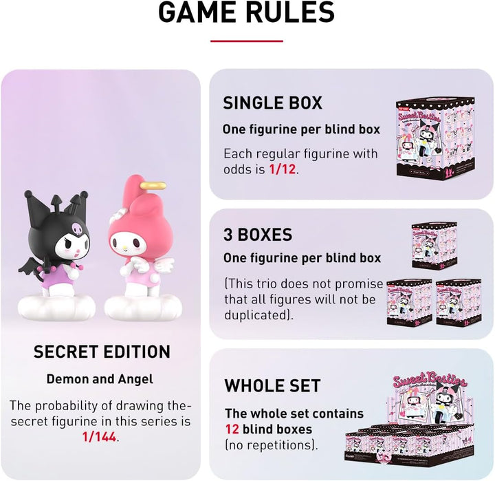 POP MART Sanrio Charaktere Blind Box Lovely Melody Kuromi Actionfiguren Sammlung Geschenk für Festiv