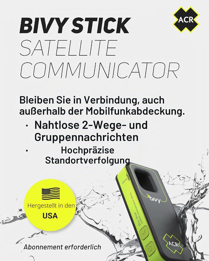 ACR Bivy Stick Satellite Communicator - Zwei-Wege-Text-Nachrichten, GPS-Tracking, Karten und Navigat