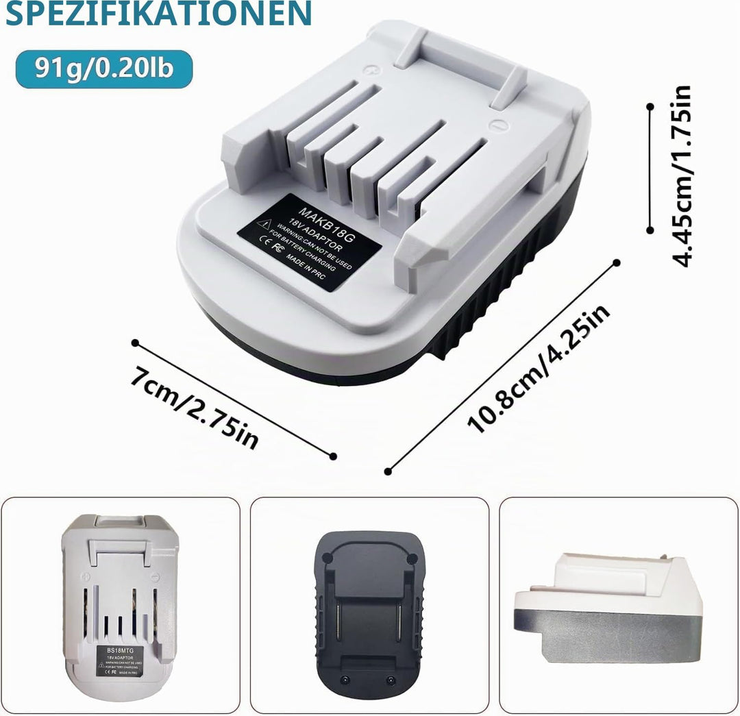 MAKB18G Akku Adapter für Makita 18V LXT Batterie BL1815 BL1820 BL1830 BL1840B, als Ersatz für den Ak