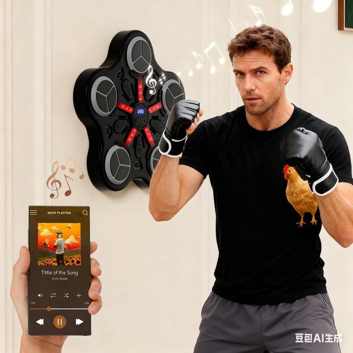 Smart Music Boxing Machine Wand-Boxtrainer mit Bluetooth &, Touchscreen, 3 Modi/3 Geschwindigkeiten,