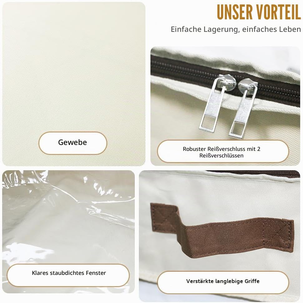 iwill CREATE PRO Satz von 3, transparenter Reissverschluss-Deckel unter Bett-Aufbewahrungsbehältern,
