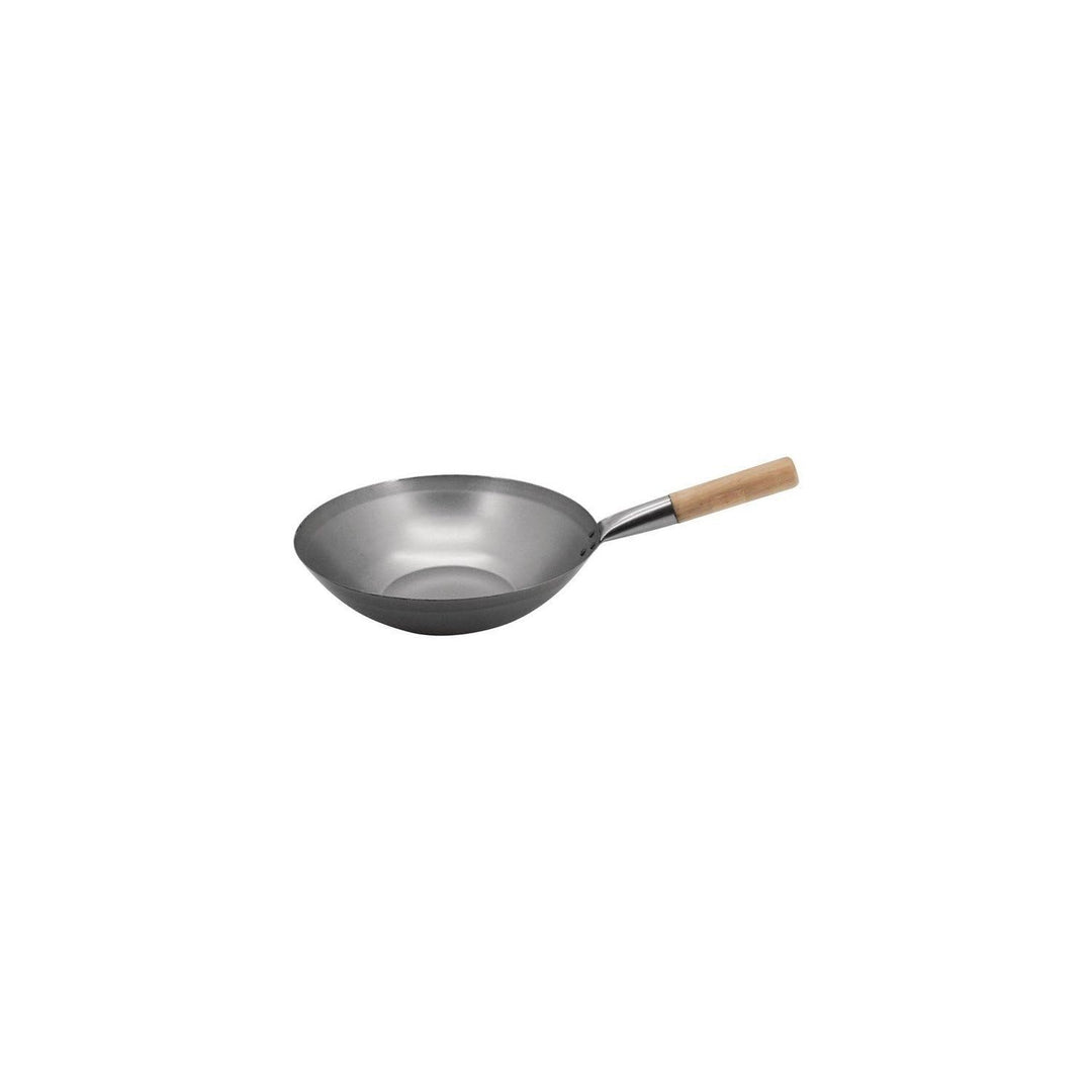 Vogue K296 Wok, Baustahl Flacher Boden, 32,4 cm Durchmesser