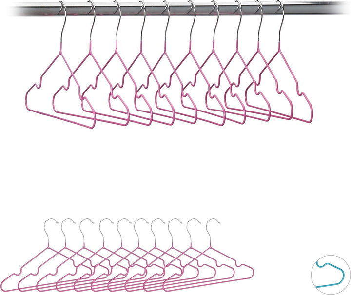 Relaxdays 40 x Kinderkleiderbügel, platzsparende Drahtbügel Mädchen, Babybügel mit Kerben, PVC-besch