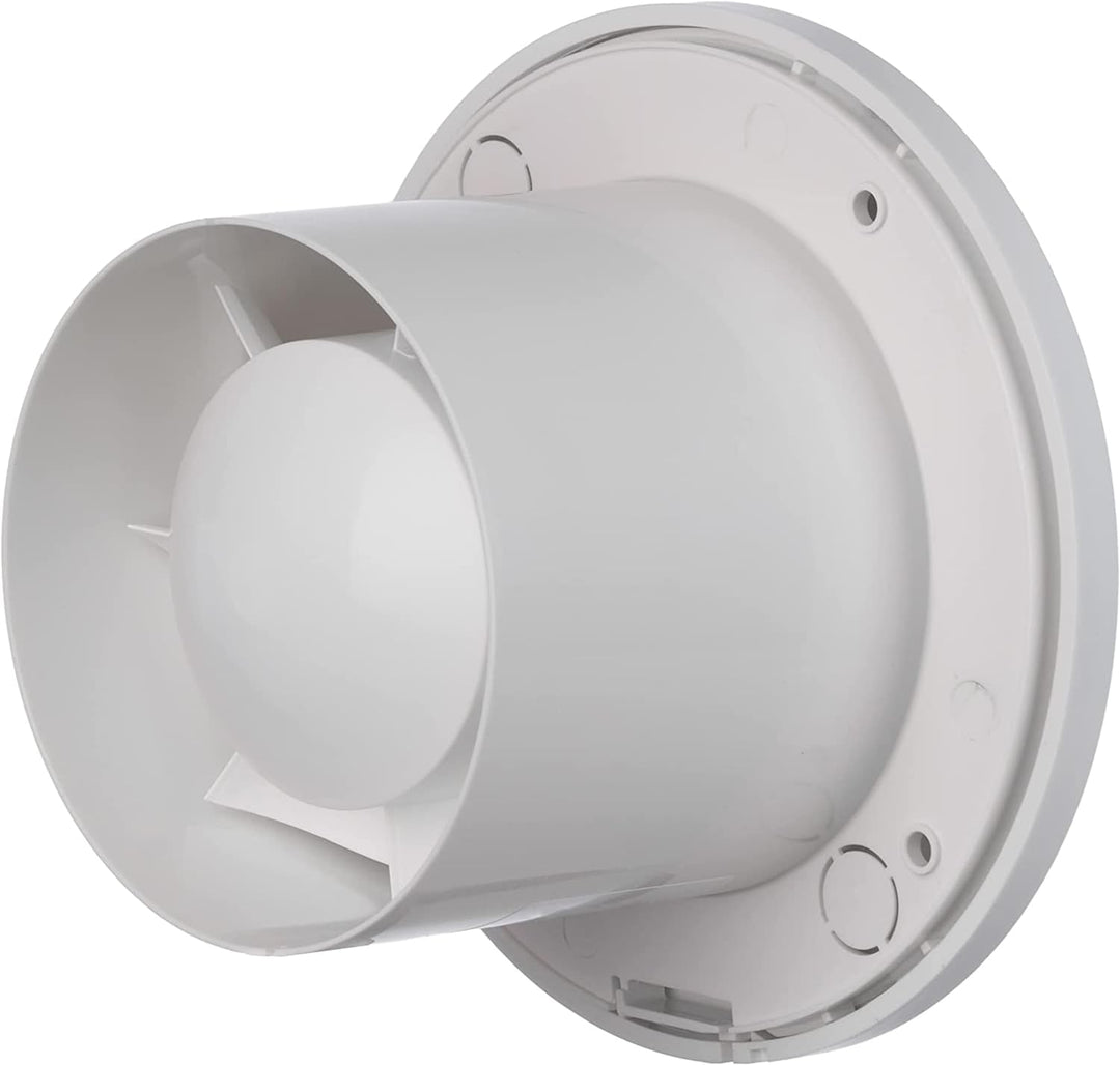 Ø 100mm Weiss Badlüfter mit Timer und Feuchtesensor - Ventilator mit Kugellager - Lüfter für Effizie