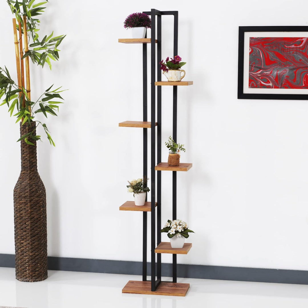[en.casa] Blumenständer Somero 7 Ebenen Blumenregal 150 x 34 x 21 cm Pflanzenständer Indoor Pflanzen