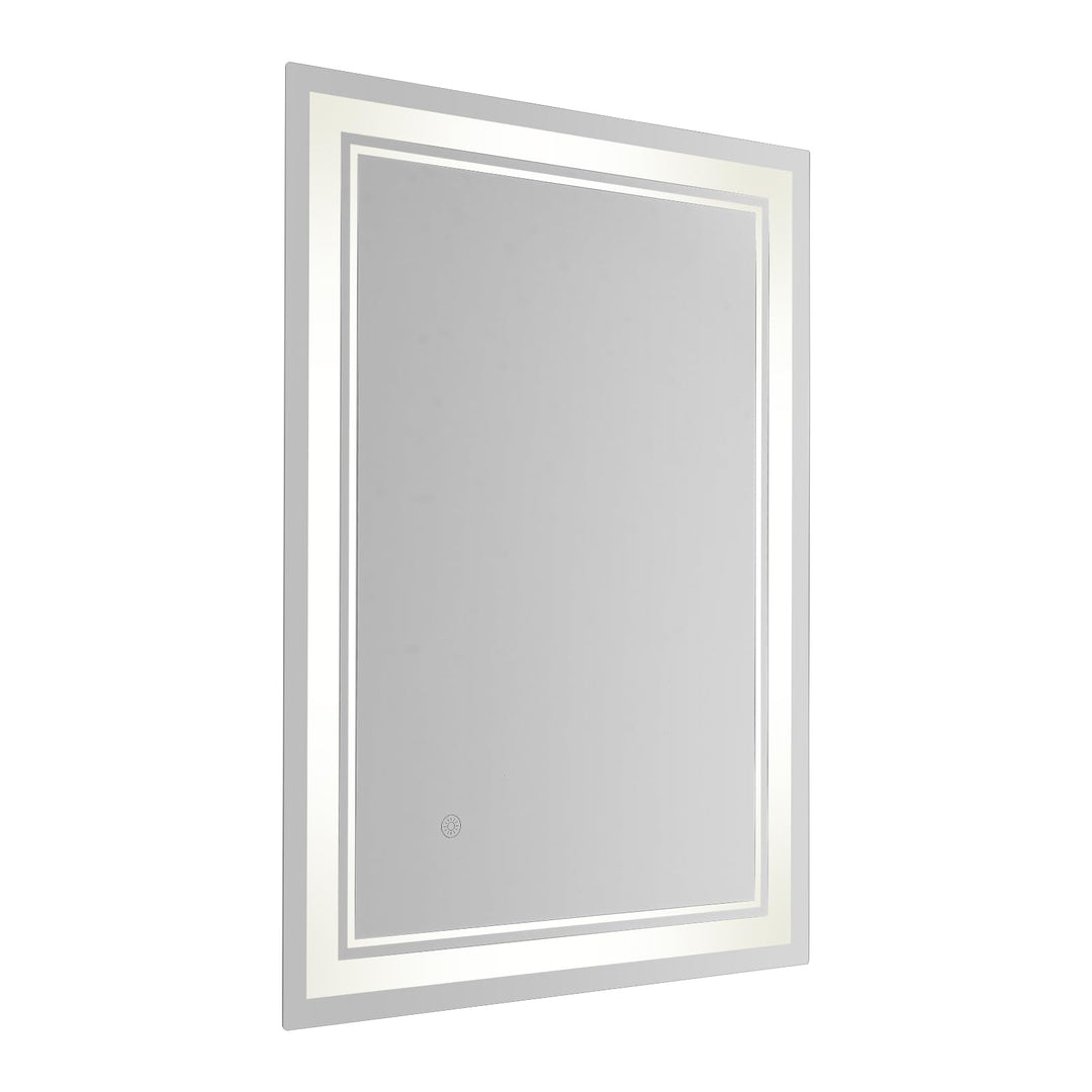 Badezimmerspiegel mit Beleuchtung, rechteckiger Wandspiegel, 70 x 50 cm, 10-100 % stufenlos verstell