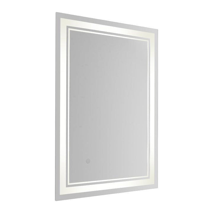 Badezimmerspiegel mit Beleuchtung, rechteckiger Wandspiegel, 70 x 50 cm, 10-100 % stufenlos verstell