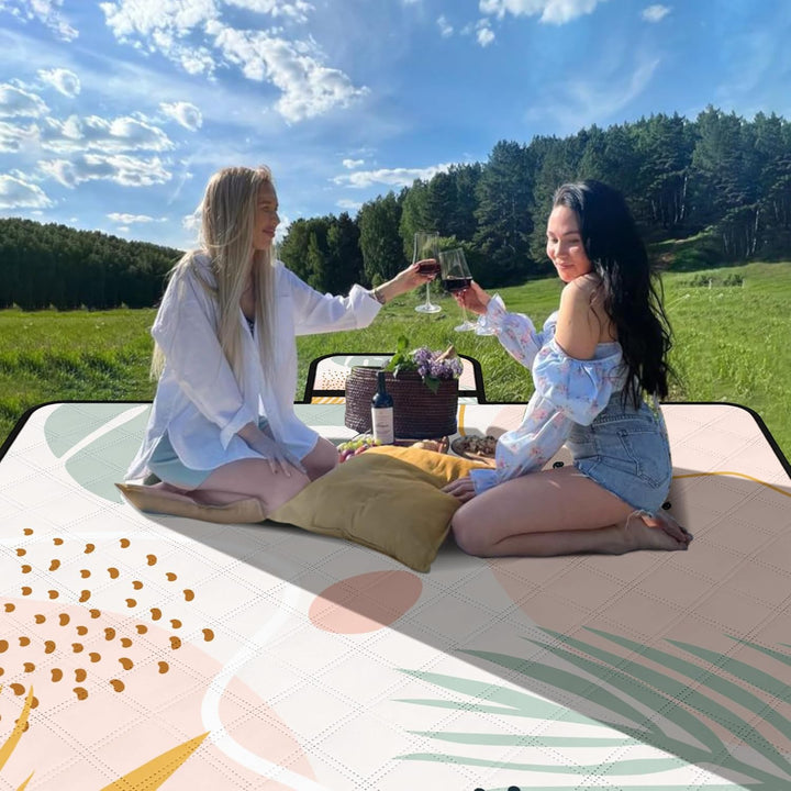 Jopee Picknickdecke Sandfrei, 200 x 200cm Wasserdicht Stranddecke für 4-6 Personen, Leicht und Tragb