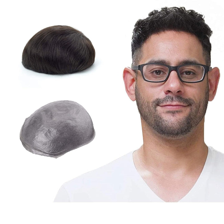 Lordhair Perücke Männer,Realität Toupet,0,06 mm Alle V-Looped Dünnes,Haarfreestyle,Natürlich eng anl
